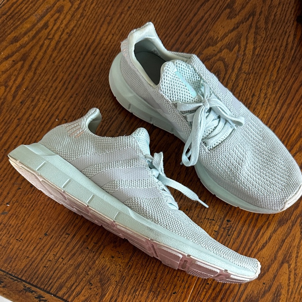adidas Light Blue Swift Run Athletic Shoes